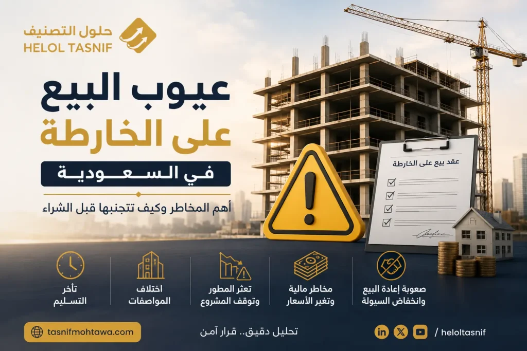 عيوب البيع على الخارطة وأهم المخاطر قبل الشراء