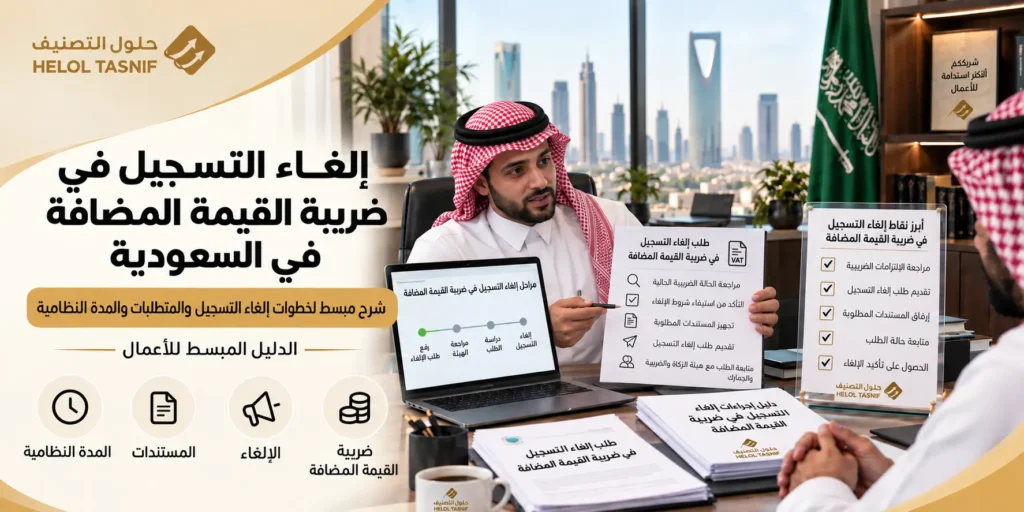 إلغاء التسجيل في ضريبة القيمة المضافة في السعودية