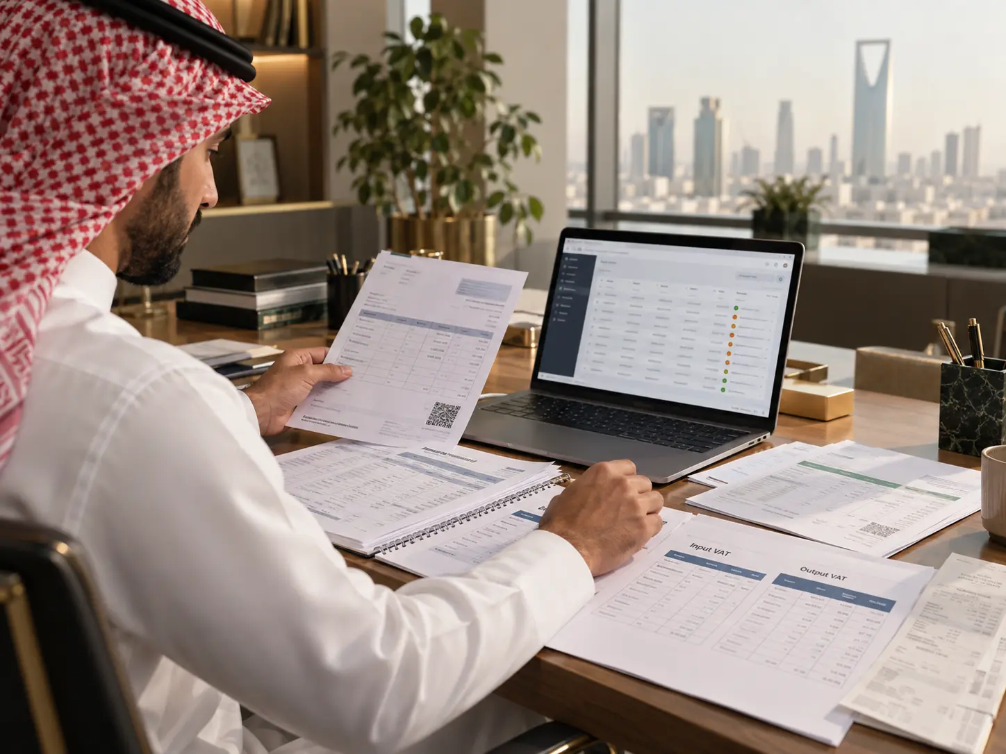مراجعة الفواتير والإقرارات المتعلقة بضريبة القيمة المضافة للمنشآت في السعودية