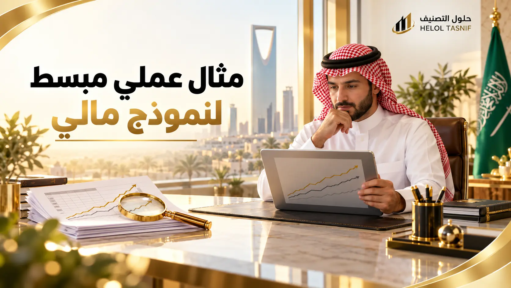 مثال عملي مبسط لنموذج مالي وسيناريوهات النمو المتفائل والأساسي والمتحفظ
